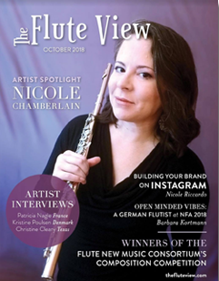 Nicole Chamberlain on the cover of October issue of The Flute View